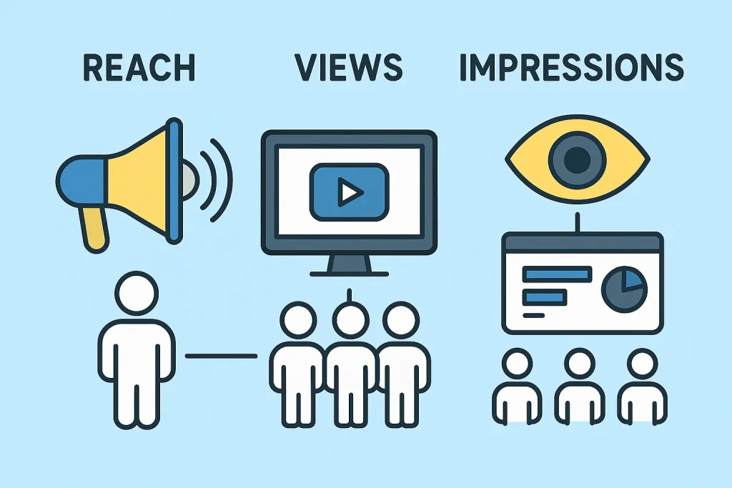 perbedaan reach views dan impressions