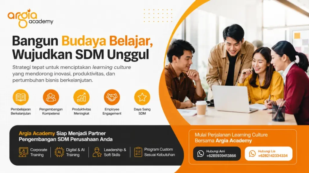 poster strategi membangun budaya belajar di perusahaan