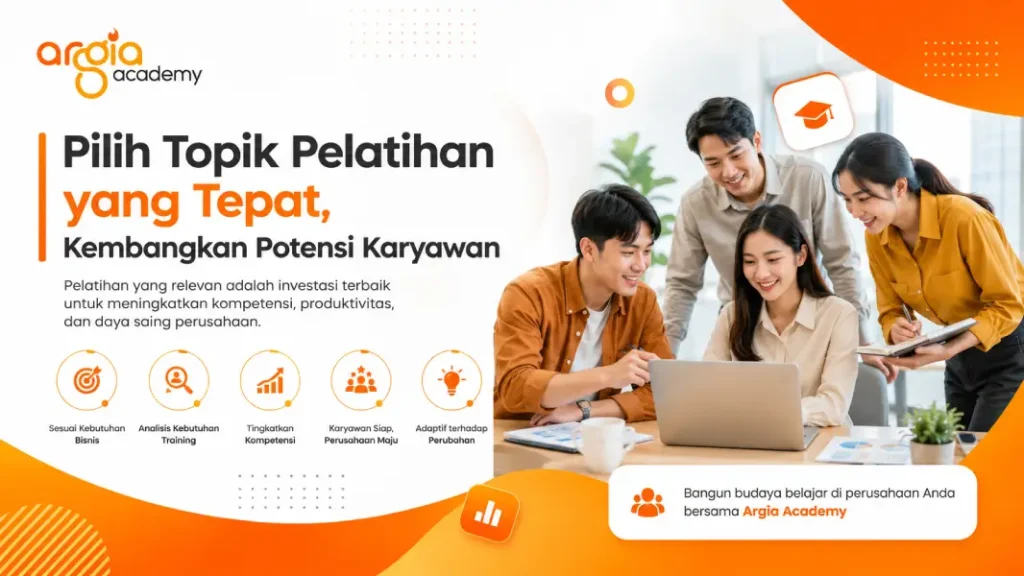 poster cara memilih topik pelatihan yang tepat untuk karyawan