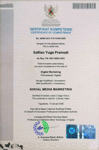 Sertifikat Kompetensi BNSP-RI 1